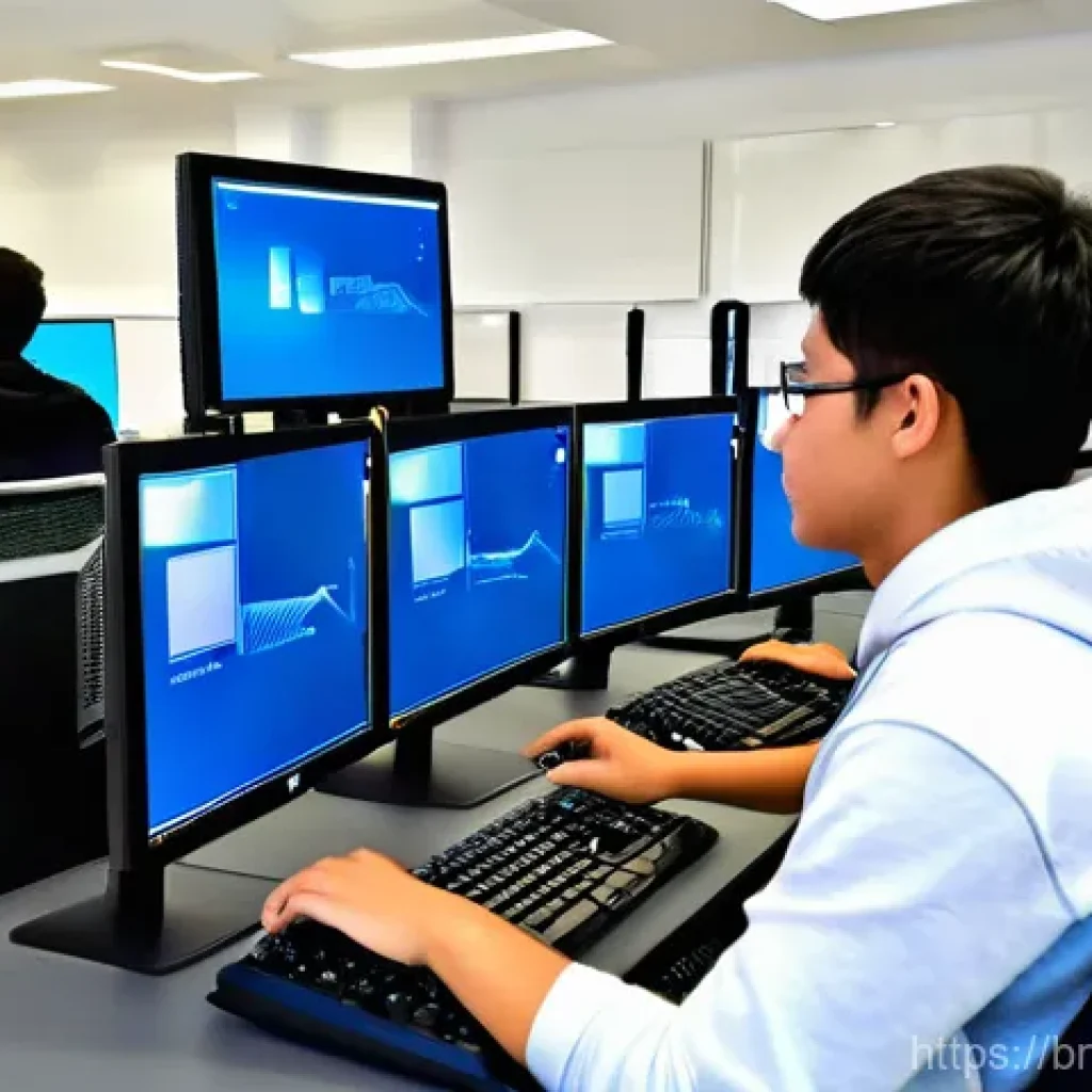 네트워크 실기 시험에서 많이 나오는 시뮬레이션 문제 - **Prompt: Network Simulation Learning in a Modern Lab**
    "A group of four diverse students, appea...