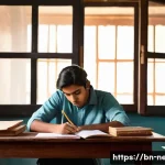 네트워크 실기 시험 대비 시간 관리 팁 - A detailed study scene of a Bengali student in a cozy, traditional room filled with books and study ...